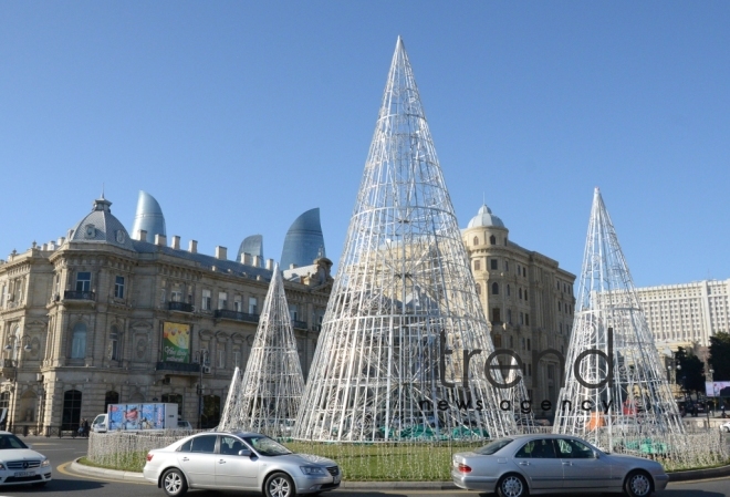 Baku preparing for New Year celebration (part 2). Azerbaijan, Baku, december 28, 2017